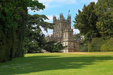 İngiltere, Hampshire. 2 Mayıs 2017. Highclere Castle. Jacobethan stil kır evi, Earl Carnarvon koltuğunda. Sity Abbey ayarı.
