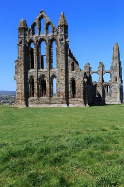 İngiltere'de, North Yorkshire, Whitby. Benedictine Manastırı, Whitby Abbey kalıntıları.