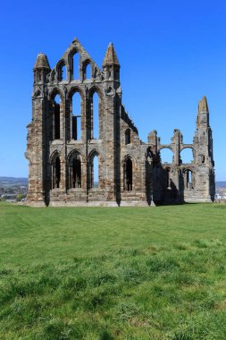 İngiltere'de, North Yorkshire, Whitby. Benedictine Manastırı, Whitby Abbey kalıntıları.