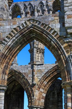 İngiltere'de, North Yorkshire, Whitby. Benedictine Manastırı, Whitby Abbey kalıntıları.