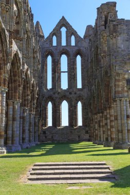 İngiltere'de, North Yorkshire, Whitby. Benedictine Manastırı, Whitby Abbey kalıntıları.