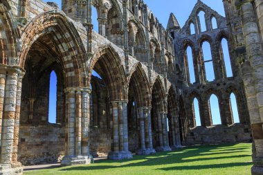 İngiltere'de, North Yorkshire, Whitby. Benedictine Manastırı, Whitby Abbey kalıntıları.