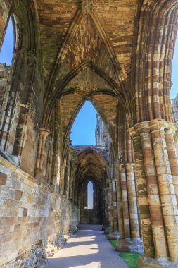 İngiltere'de, North Yorkshire, Whitby. Benedictine Manastırı, Whitby Abbey kalıntıları.