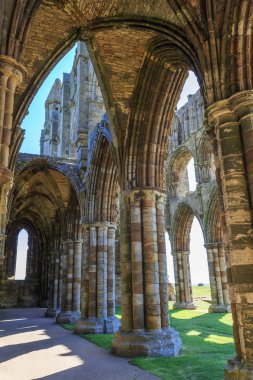 İngiltere'de, North Yorkshire, Whitby. Benedictine Manastırı, Whitby Abbey kalıntıları.