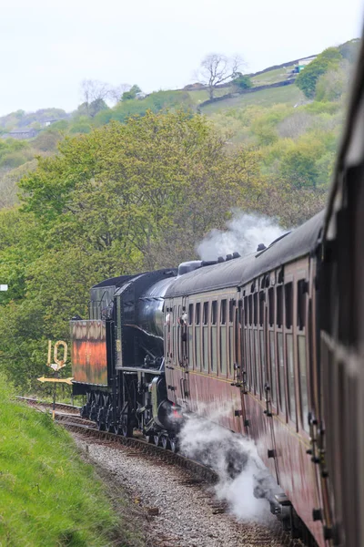Англия Западный Йоркшир Железная Дорога Хегли Ворт Вэлли Паровые Поезда — стоковое фото