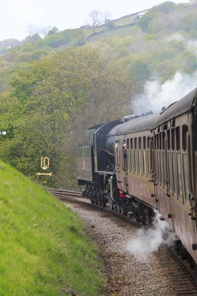 England West Yorkshire Keighley Worth Valley Railway Steam Trains Miles Royalty Free Stock Photos