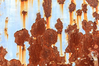 Doğu Avrupa, Ukrayna, Pripyat, Çernobil. Paslı kalıntılar, soyma boyası.