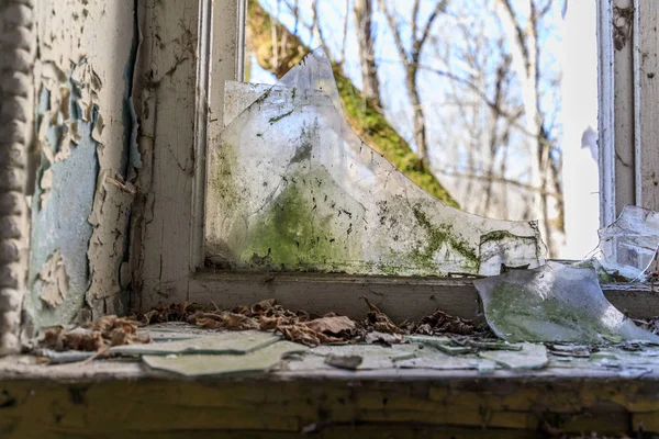 โรปตะว นออก เครน Pripyat Chernobyl ปอกเปล อกส กระจกแตก — ภาพถ่ายสต็อก