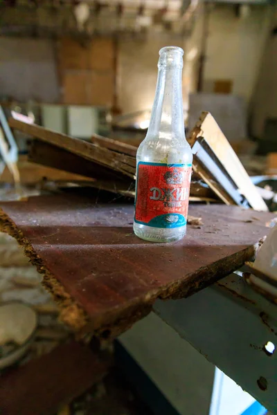 Oost Europa Oekraïne Pripyat Tsjernobyl Soda Fles April 2018 — Stockfoto