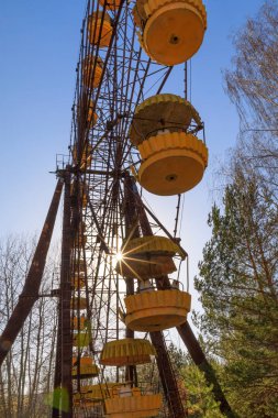 Doğu Avrupa, Ukrayna, Pripyat, Çernobil. Lunapark, dönme dolap.