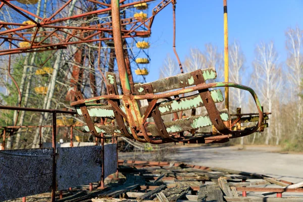 Europa Oriental Ucrânia Pripyat Chernobyl Parque Diversões Oscilações Roda Rotativa — Fotografia de Stock