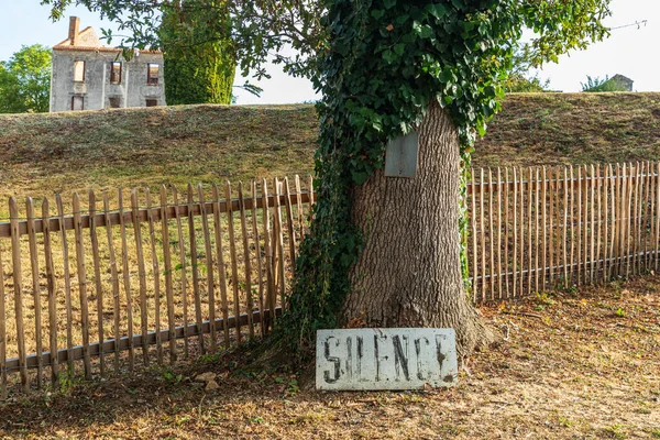 Europa Francia Haute Vienne Oradour Sur Glane Septiembre 2019 Cartel — Foto de Stock