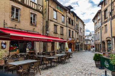 Europe, France, Haute-Vienne, Limoges. Sept. 5, 2019. Brasserie near the Cathedral in Limoges. clipart