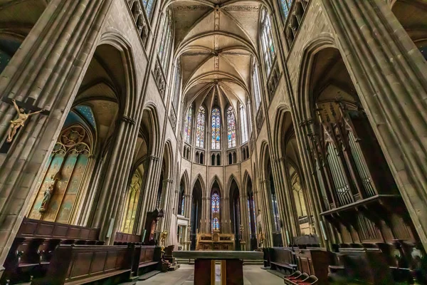 Evropa Francie Haute Vienne Limoges Září 2019 Pohled Interiéru Katedrály — Stock fotografie