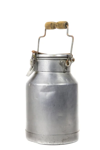 portre bir vintage süt kutusunun yapılmış teneke ve ahşap, aşınma belirtileri gösteriyor