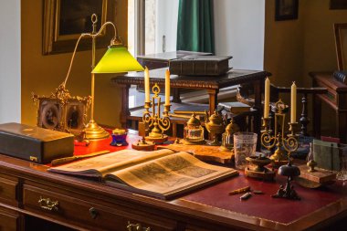 Rusya İmparator Alexander III incelenmesi. Büyük Gatchina sarayda İmparatorluk ailesinin özel odaları.