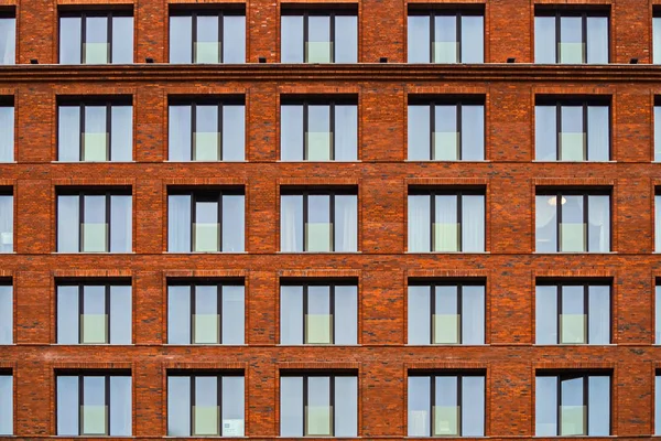 Cegły Elewacji Budynku Mieszkalnego Stylu Loft Nowoczesne Budynki Sankt Petersburgu — Zdjęcie stockowe