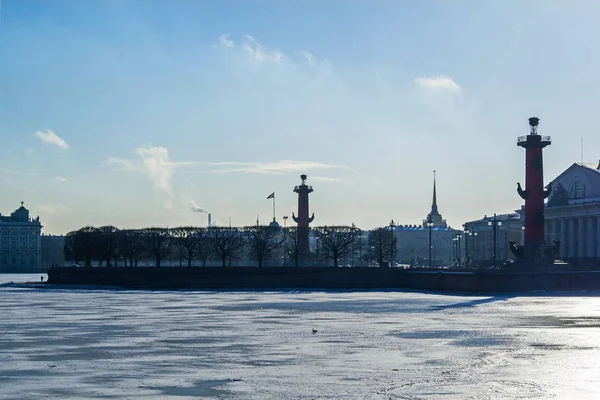 Veduta Dello Sputo Dell Isola Vasilievskij Febbraio San Pietroburgo — Foto Stock