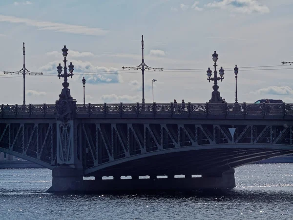 Фрагмент Одного Самых Красивых Мостов Городе Сердце Старого Санкт Петербурга — стоковое фото