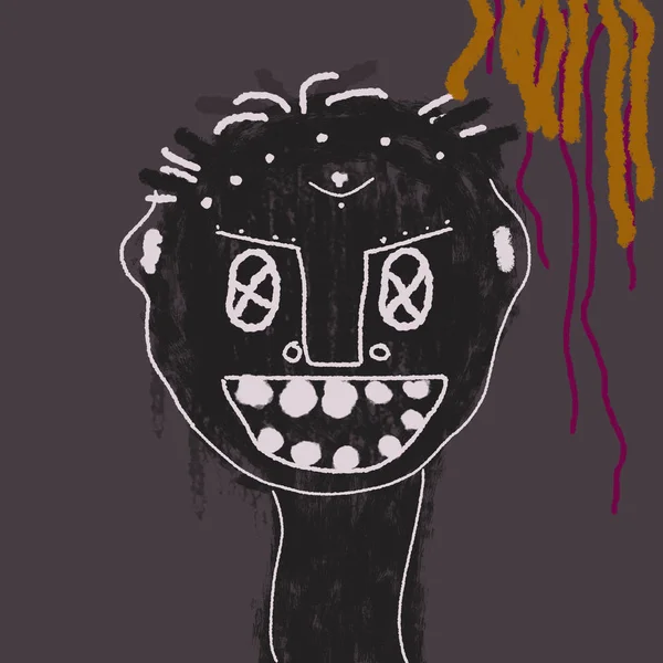 Little Child Abstract Art Basquiat — Stock Photo, Image