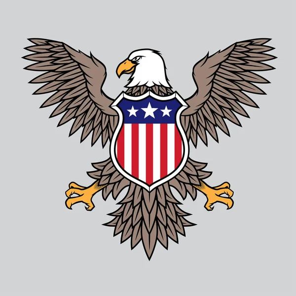 American Eagle Met Stars Stripes Schild Badge Embleem Vector Illustratie — Stockvector