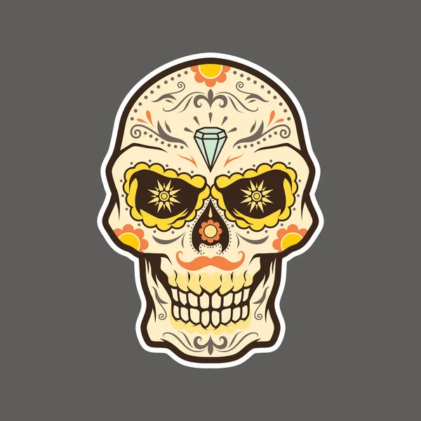 Dia Muertos Muerto Los Muertos Jour Vecteur Crâne Mort — Image vectorielle