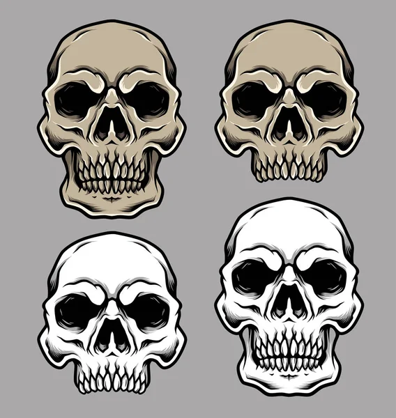 Ensemble Vecteur Illustration Crâne — Image vectorielle