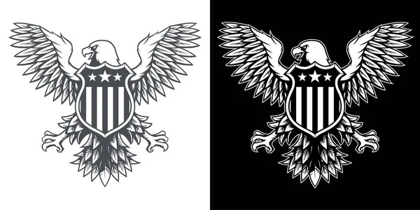 American Eagle Met Stars Stripes Badge Illustratie Vector — Stockvector