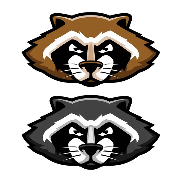 Kızgın Rakun Logo maskot illüstrasyon karikatür tarzı içinde baş.