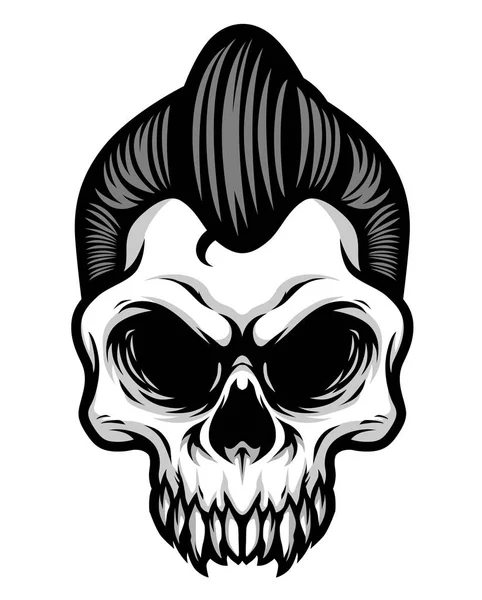 Klasik beyler Rockabilly kafatası kafa resimde ayrıntılı 