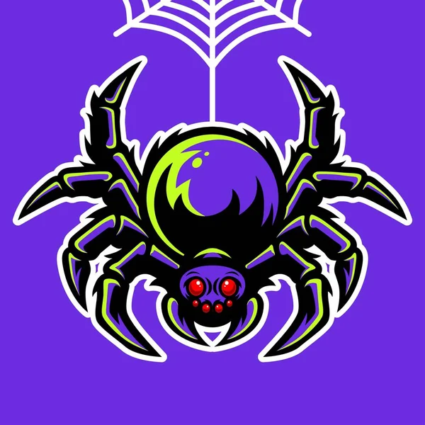 Zehirli Örümcek Tarantula Maskotu İllüstrasyon