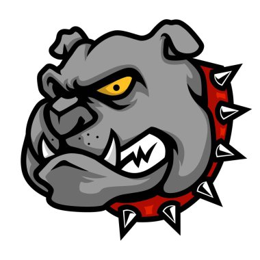 Karikatür Tarzı Bulldog Head Maskot İllüstrasyon