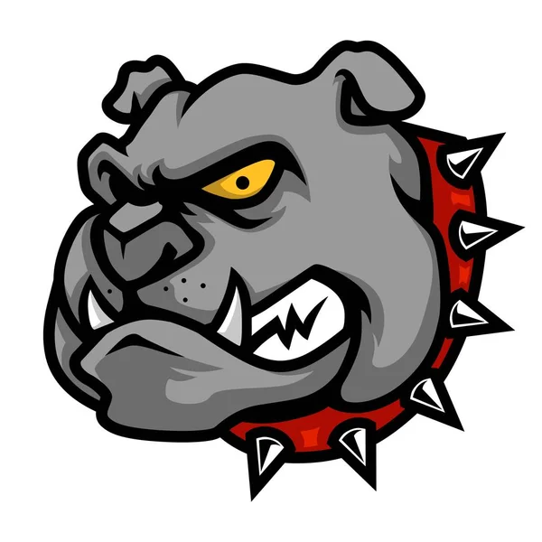 Bulldog Hoofd Mascotte Illustratie Cartoon Stijl — Stockvector