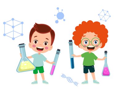 Kimya ve Bilim Deneyi yapan Genç Bilim Adamları