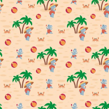 Çocuk eğlence ile seamless modeli suaygırları tatilde. Vektör arka planda karikatür tarzı.