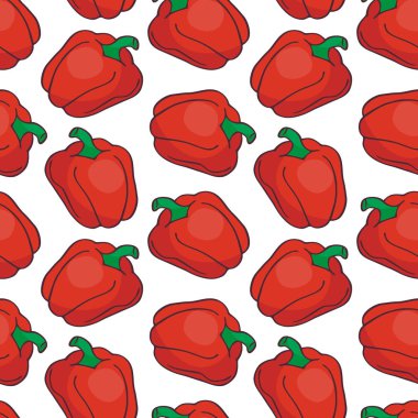 Doodle tarzı taze sebze görüntü ile renkli seamless modeli. Vektör arka plan.