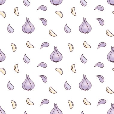 Doodle tarzı taze sebze görüntü ile renkli seamless modeli. Vektör arka plan.