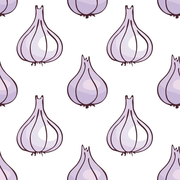 Doodle tarzı taze sebze görüntü ile renkli seamless modeli. Vektör arka plan.