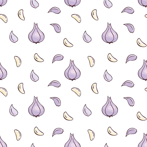 Doodle tarzı taze sebze görüntü ile renkli seamless modeli. Vektör arka plan.