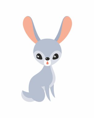 Beyaz bir arka plan üzerinde izole karikatür stile sevimli tavşan. Çocukluk vektör çizim.