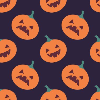 Geleneksel Cadılar Bayramı unsurları ile Seamless modeli. Vektör arka planda karikatür tarzı.