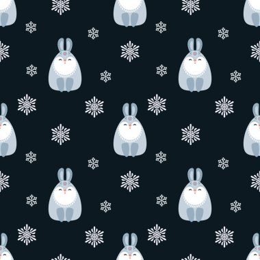 Noel sevimli hayvanlar ile seamless modeli. Çocukluk vektör arka plan etnik tarzda.