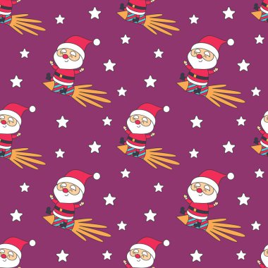 Noel Baba 'da kusursuz bir düzen var. Renkli vektör gruplandırması