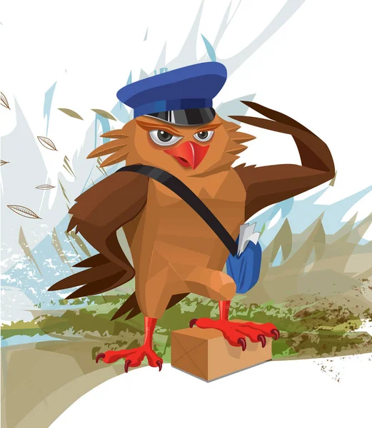 kuş postacı hızlı bir şekilde parsel sunar