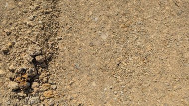 Sol tarafta büyük bir toprak yığını ve sivri kayalar bulunuyor. Daha düz, bronzlaşmış toprağın yanında. Doku ve yoğunlukta önemli bir değişiklikle zemin dengesizdir..