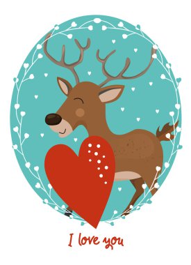 Hayvan ile Sevgililer günü kartı