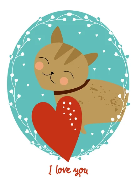 Hayvan ile Sevgililer günü kartı