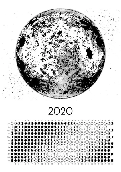 Ay Takvimi 2020 Kuzey Yarımküre beyaz
