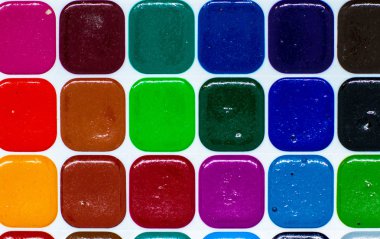 suluboya palet boyası, yakın çekim