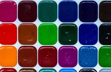 suluboya palet boyası, yakın çekim